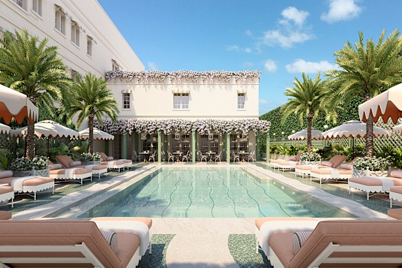 A design render of The Vineta Hotel, Palm Beach.