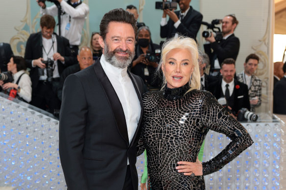 Hugh Jackman and Deborra-lee Furness at the 2023 Met Gala in New York in May.