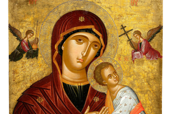Mother of God of the Passion, Crete, late 15th century (detail).