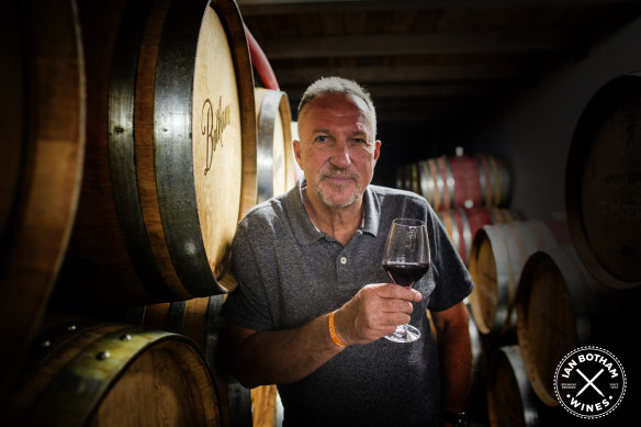 Sir Ian Botham during a wine tasting in New Zealand.