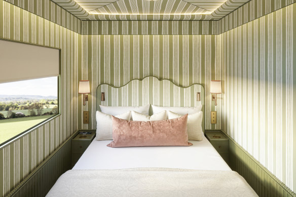 The suites (of which there are 15) feature wallpaper designed by Luke Edward Hall (whose designs also grace the walls of Hotel Les Deux Gares in Paris).