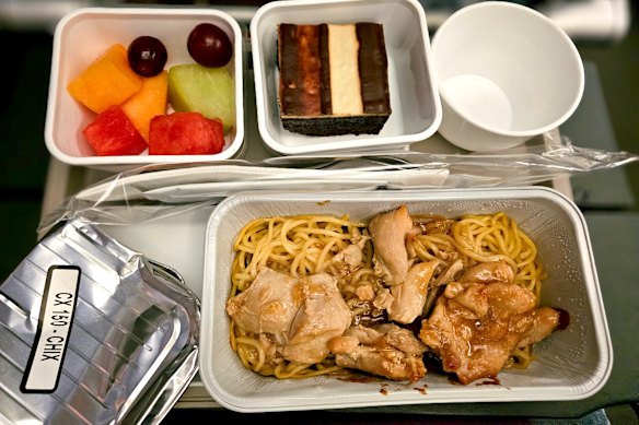 The braised chicken with egg noodles.