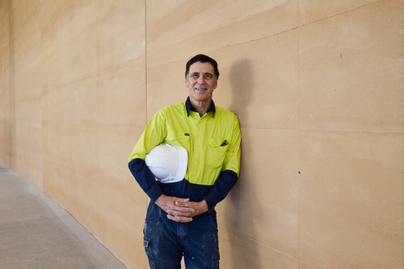 John Oliver, managing director of Rammed Earth Constructions, says the wall was his team’s largest job yet.