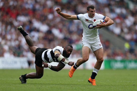 Semi Radradra in action for the Barbarians against England in 2018.