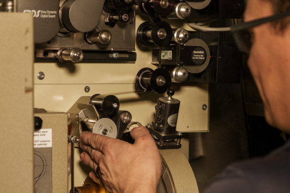 The projector room.