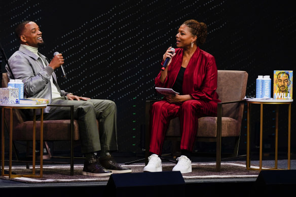 Will Smith with Queen Latifah, promoting his new memoir Will, in November.