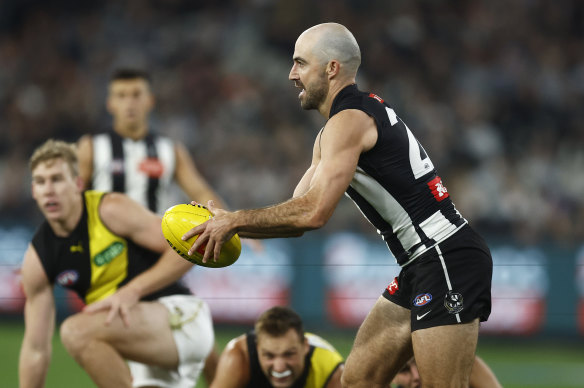 Steele Sidebottom on the run for Collingwood.