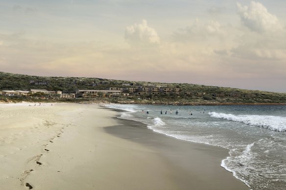 The proposed view of the development from Smiths Beach.