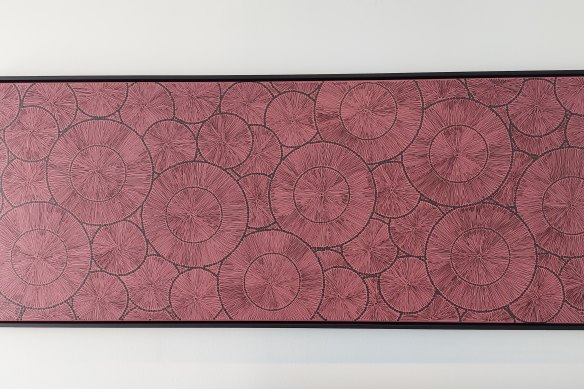 “A Songline to Edna” by Wiradjuri artist Brett Groves.