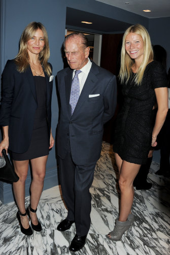 Cameron Diaz, Prince Philip and Gwyneth Paltrow at the launch of Mayfair’s “The Arts Club” in 2011.