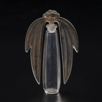 Perfume bottle and stopper “Eucalyptus”, mould blown glass, René Lalique et
Cie, France, c. 1925.  
