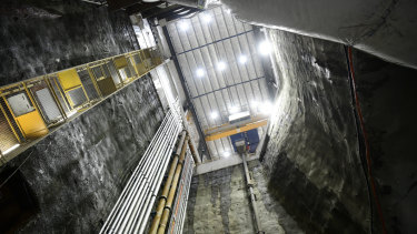A 30-metre shaft to the site of the tunnel boring machine at Barangaroo.
