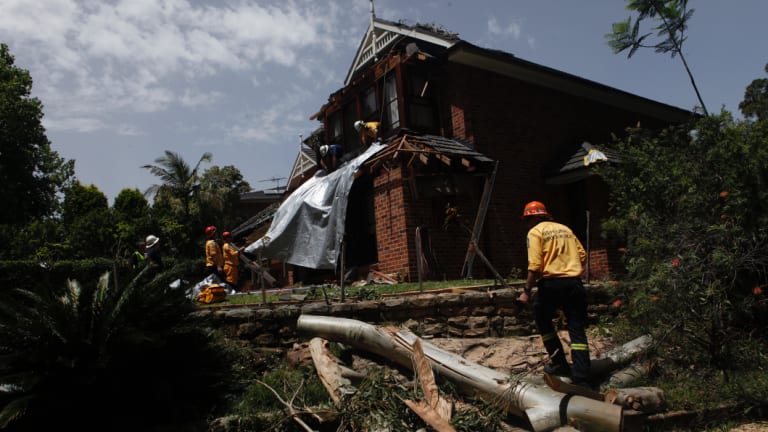 Emergency services cleaned up storm damage in Sydney's north west on Sunday afternoon.
