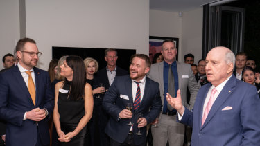 Broadcaster Alan Jones gave a pep talk to new Liberal MPs at a function hosted by lobbyist Michael Kauter.