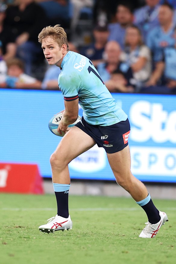 Max Jorgensen scored two tries in his Super Rugby debut.
