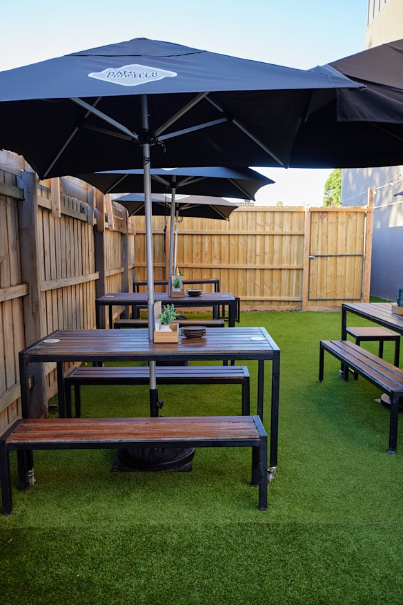 Take a seat in the courtyard.