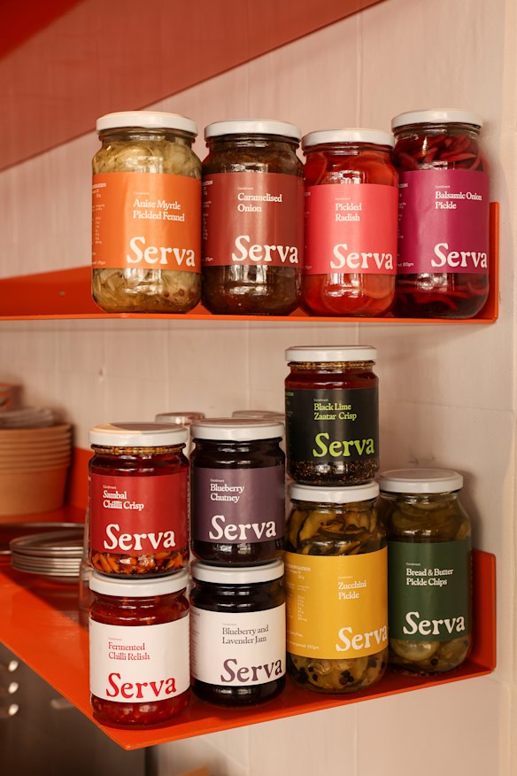 House-made condiments.