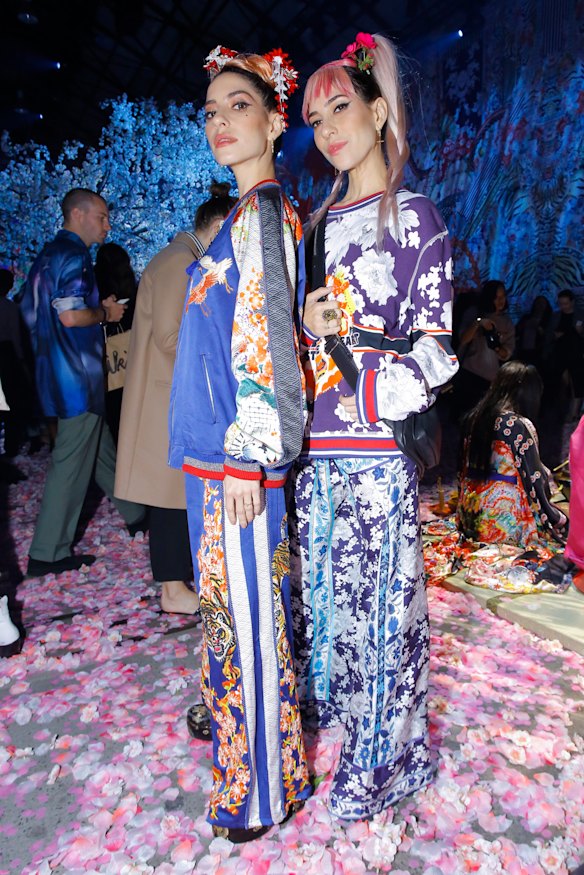 Lisa (left) and Jess Origliasso, of The Veronicas, wearing the latest Camilla collection.