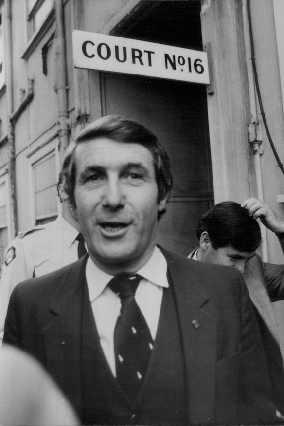 Harry M. Miller outside court in 1981.