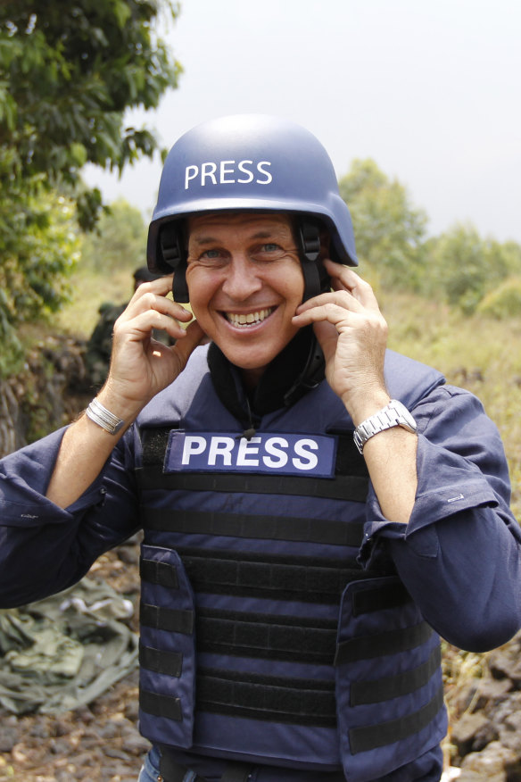 Peter Greste on assignment in the Democratic Republic of Congo in 2013.