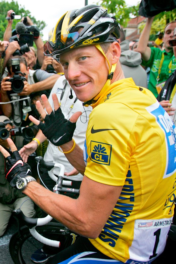 Happier times: Lance Armstrong during the 2005 Tour de France.