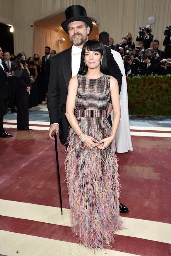 David Harbour and Lily Allen at the Met Gala earlier this month.
