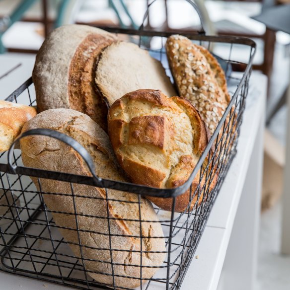 Assorted sourdough breads at Phillippa’s.