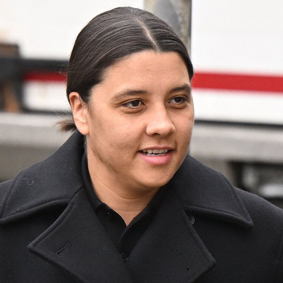 Sam Kerr outside court on Monday in London.