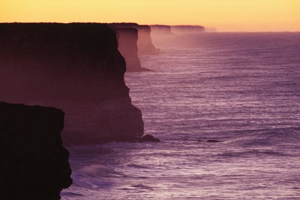 The limestone coast of the Great Australian Bight, off South Australia.