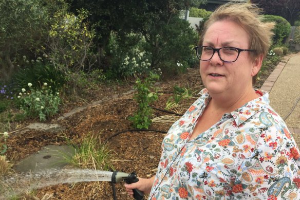 Cathy Bearnley, who lives in Kambah, could see smoke from her house and prepared her property in case the fire got closer.