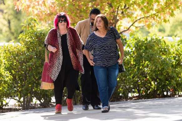 Steven Freeman's mother Narelle King (right), and Julie Tong (left), arrive at ACT Magistrates Court. Photo: Jamila Toderas