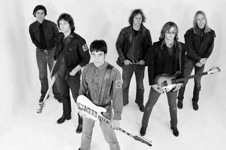 Radio Birdman, circa 1978, with Pip Hoyle, back left, and Deniz Tek at front.