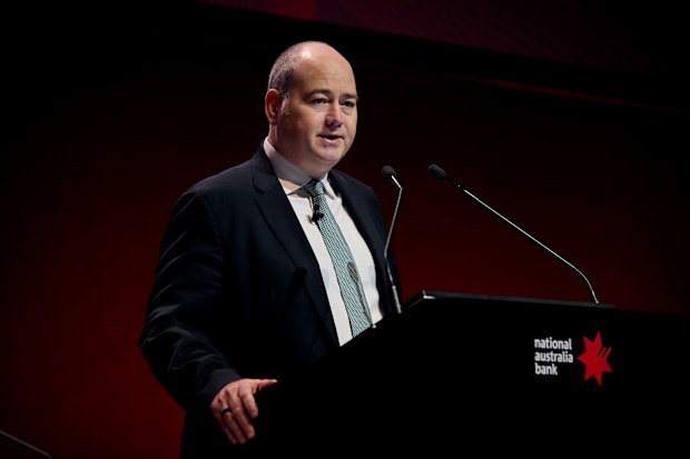 NAB Group CEO, Andrew Irvine at the NAB AGM in the Melbourne Convention Centre in Docklands, Melbourne. 
