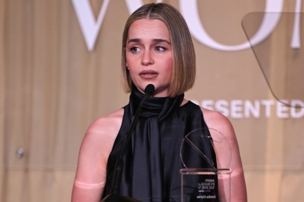 Emilia Clarke delivers a speech at the 2026 Variety Power of Women event in London