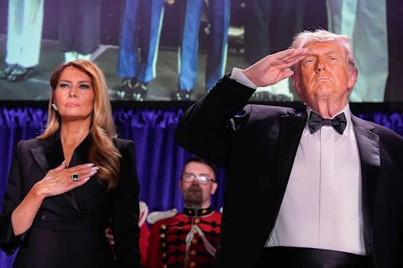 US first lady Melania Trump and President Donald Trump during the White House Correspondents’ Dinner.