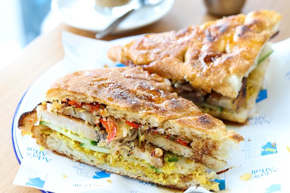 Babi guling sandwich at Ada’s Affair, Glebe. 