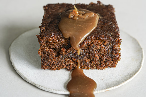 Date slab with bourbon caramel can be made without fancy equipment.