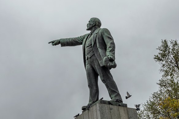 A statue of Russian communist revolutionary Vladimir Lenin.
