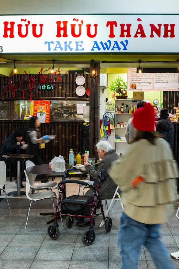 Outside the Footscray Market eatery.