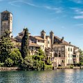 San Giulio Island, Lake Orta, Piedmont, Italy.