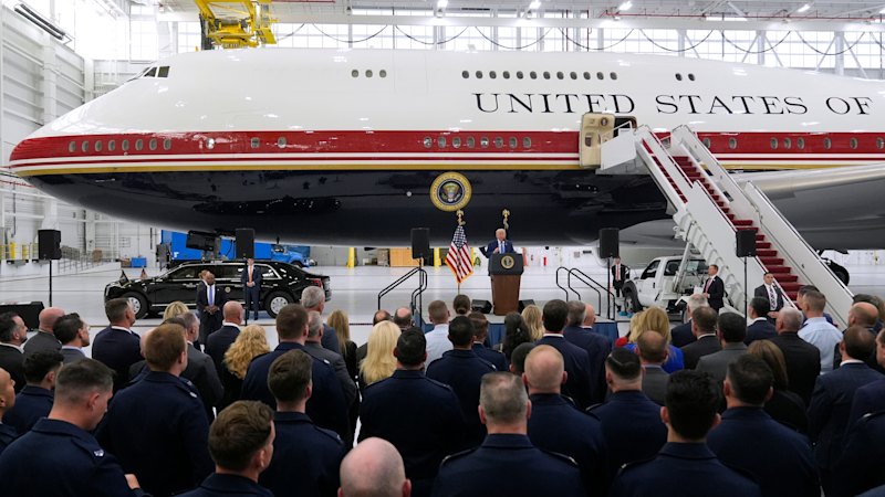 ‘A flying White House’: Donald Trump unveils the new Air Force One