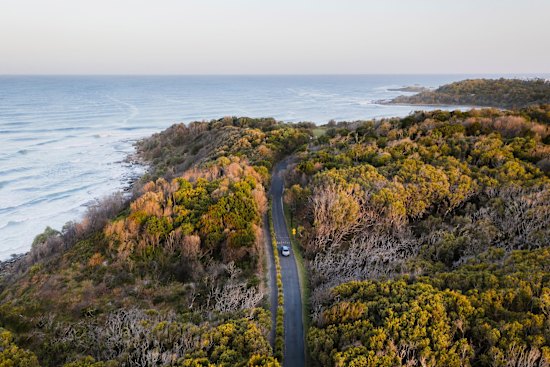 Scenic bushland drive to Green Point at Angourie.