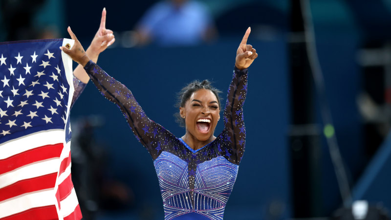 Simone Biles won gold, then put on a necklace to tease her critics