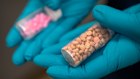 Vials of fentanyl pills at a DEA research laboratory near Washington. 