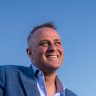 Liberal candidate Tim Wilson at Billilla Mansion in Brighton on Tuesday evening.