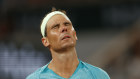 Spain’s Rafael Nadal reacts as he plays against Germany’s Alexander Zverev during their first round match.