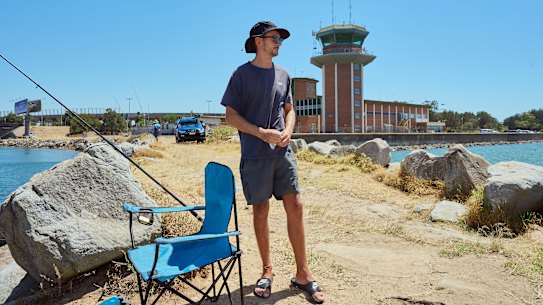 Fisherman Jack Martin at Tower Beach.