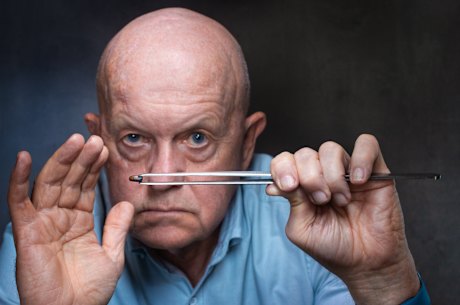 John Silvester with the bullet that hit Carl Williams.