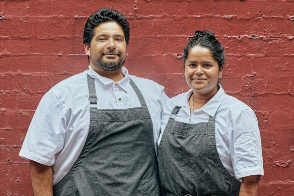 Young Chef of the Year Saavni Krishnan (right) and her partner Aditya “Adi” Suresh. 