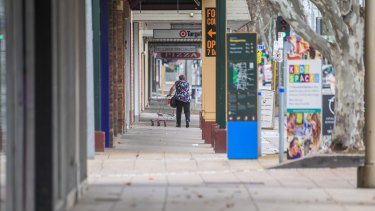 The locked-down Shepparton High Street. 